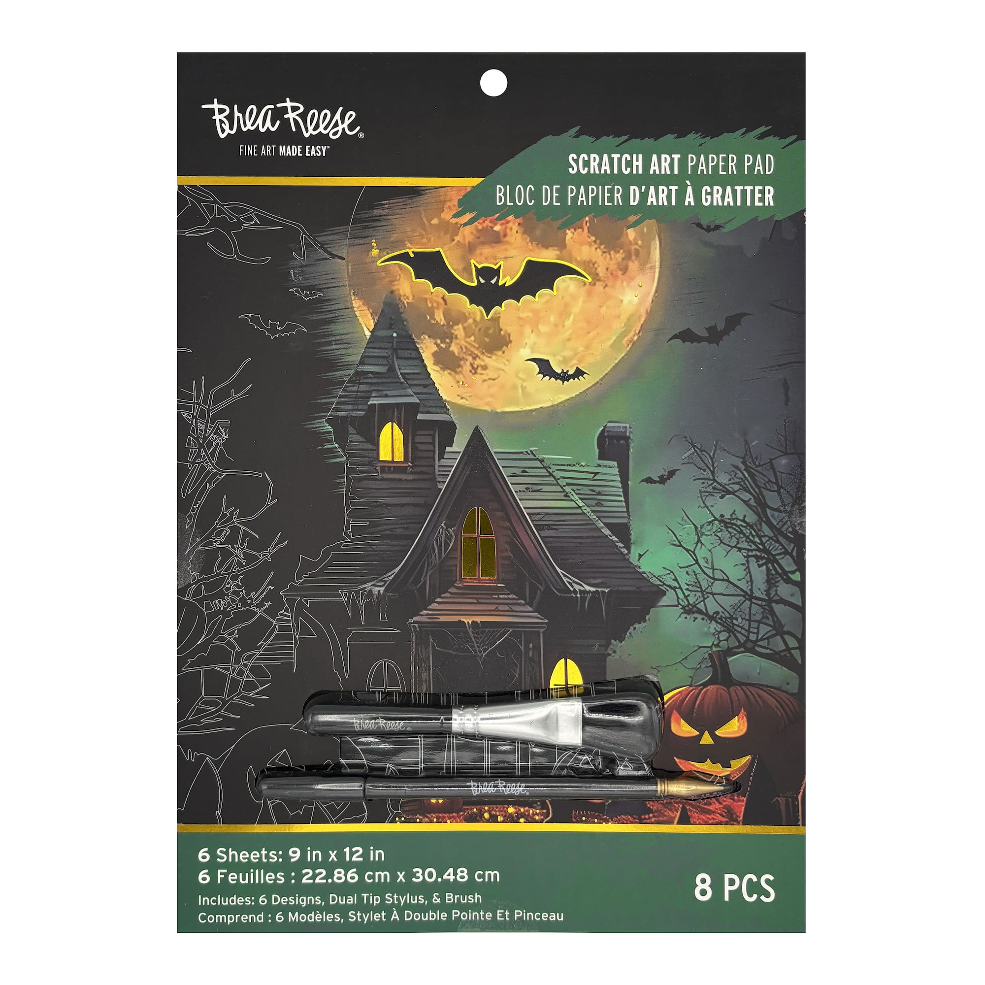 Brea Reese™ 9" x 12" Haunted House Scratch Art Paper Pad